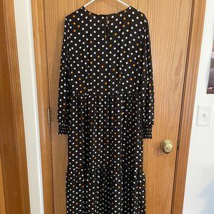 NWT Women's Polka Dot Long Balloon Sleeve Dress